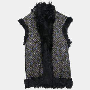 مملوكة مسبقًا Louis Vuitton Reversible Fur Vest Black IT 34
