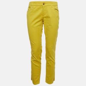 Pre Owned Louis Vuitton Yellow Cotton Skinny Jeans M/Waist 28"