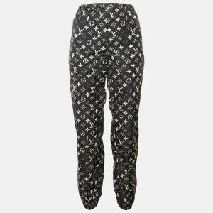 مملوكة مسبقًا Louis Vuitton Black Monogram Print Nylon Jogger Pants M