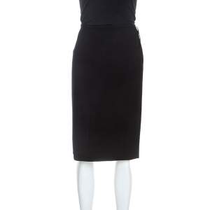 Louis Vuitton Black Wool Sheath Skirt M