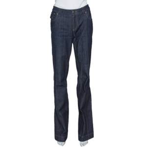 Louis Vuitton Dark Blue Stretch Denim Straight Leg Jeans M