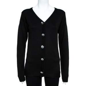 Louis Vuitton Black Knit Button Front Cardigan S