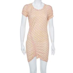 Louis Vuitton Pink Logo Monogram Cotton Ruched Tunic XL
