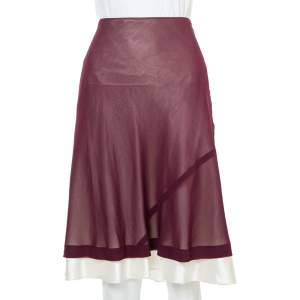 Louis Vuitton Purple Chiffon Flared Skirt M