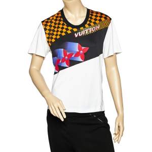 Louis Vuitton White Monogram Race Printed Cotton Crewneck T-Shirt L