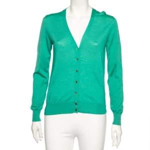 Louis Vuitton Green Knit Button Front Cardigan S 