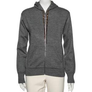 Louis Vuitton Grey Cashmere Long Sleeve Hoodie S