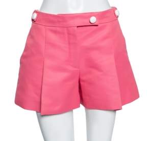 Louis Vuitton Pink Cotton Pleat Detailed Shorts M