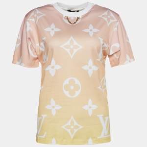 Louis Vuitton Orange/Yellow Gradient Monogram Print Cotton Sunrise T-Shirt M