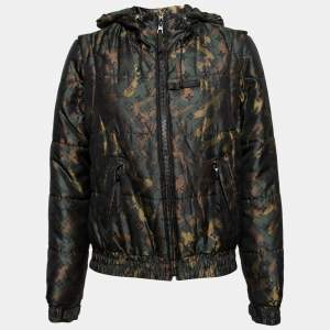 Louis Vuitton Green Camouflage Monogrammed Padded Silk Jacket M