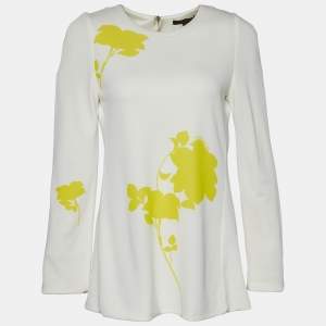 Louis Vuitton White Graphic Printed Jersey Long Sleeve Top M