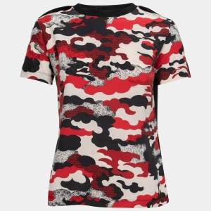 Louis Vuitton Black Printed Cotton & Silk Paneled Short Sleeve T-Shirt XS