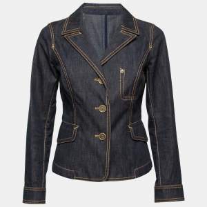 مملوكة مسبقًا Louis Vuitton Indigo Dark Wash Denim Jacket M