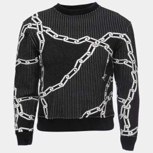 Louis Vuitton Black Cotton Quilted 3D Chain Effect Sweatshirt XS