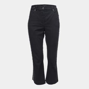 Louis Vuitton Black Denim Braided Stripe Detail Jeans M Waist 32"