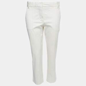 Louis Vuitton Off White Cotton Straight Fit Pants L