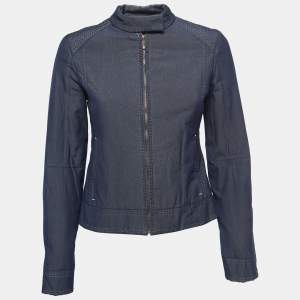 Louis Vuitton Blue Chambray Zip Front Jacket S