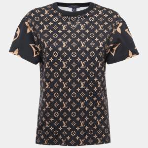Louis Vuitton Black Monogram Print Cotton Crew Neck Short Sleeve T-Shirt M
