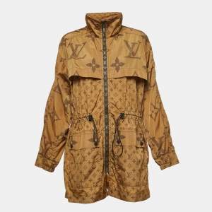Louis Vuitton Monogram Nylon Shirred Waist Zip Front Jacket M