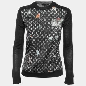 Louis Vuitton X Grace Coddington Catogram Silk & Wool Crew Neck Sweater S