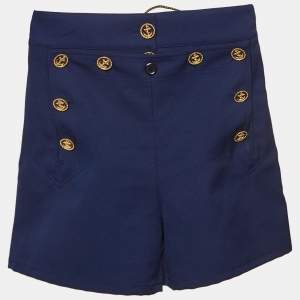 Louis Vuitton Navy Button Detailed Shorts S
