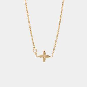 Louis Vuitton 18K Pink Gold Pendant Monogram Idylle Diamond Necklace 