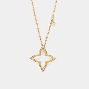Pre Owned Louis Vuitton Ombre Blossom Diamonds 18K  Pink Gold Diamond Pendant Necklace 