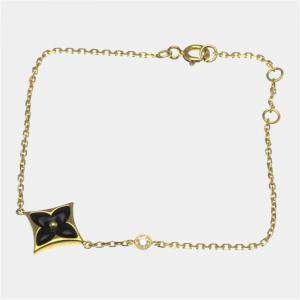 مملوكة مسبقًا Louis Vuitton Star Blossom Yellow Gold 18K Diamond Onyx Charm Bracelet Onyx