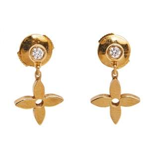  Louis Vuitton Idylle Blossom Diamond 18K Rose Gold 2 Single Earrings