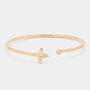 Louis Vuitton Idylle Blossom Diamond 18k Rose Gold Open Cuff Bracelet 15