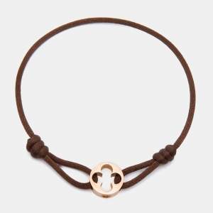 Louis Vuitton Empreinte Monogram Flower Motif 18k Rose Gold Adjustable Cord Bracelet