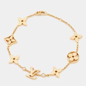 Louis Vuitton Idylle Blossom Monogram Diamond 18k Yellow Gold Bracelet