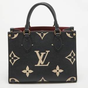 Louis Vuitton Black/Beige Empreinte Leather Onthego PM Bag