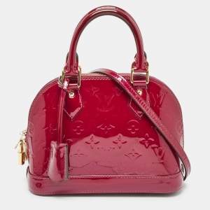 Pre Owned Louis Vuitton Magenta Monogram Vernis Alma BB Bag
