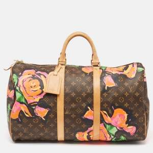 Louis Vuitton Monogram Roses Canvas Keepall 50 Bag