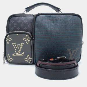 Louis Vuitton Black Canvas and Leather Monogram Eclipse Patchwork Messenger Bag