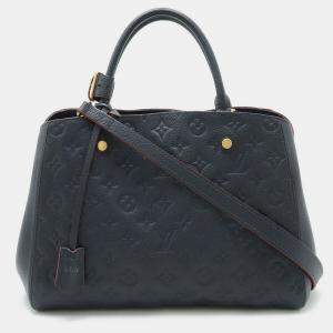 Louis Vuitton Navy Blue Monogram Empreinte Montaigne BB Top Handle Bag