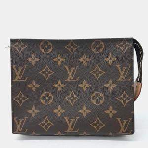 Pre Owned Louis Vuitton Brown Monogram Pochette Toilet 19 Pouch