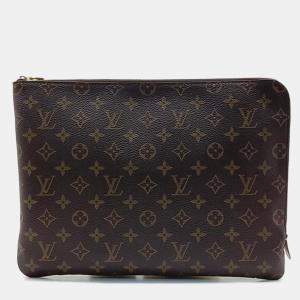 Louis Vuitton Brown Coated Canvas Monogram Poche Documents