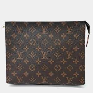 Pre Owned Louis Vuitton Brown Monogram Canvas Toilette Pouch