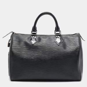 Pre Owned Louis Vuitton Black Epi Leather Speedy 30 Bag