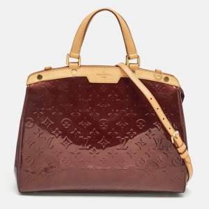 Pre Owned Louis Vuitton Rouge Fauviste Monogram Vernis Brea GM Bag
