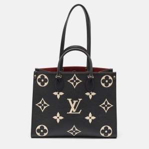 Pre Owned Louis Vuitton Bicolour Monogram Giant Empreinte Leather Onthego MM Bag