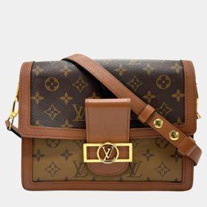 Louis Vuitton Brown Monogram Reverse Canvas Dauphine MM Shoulder Bag