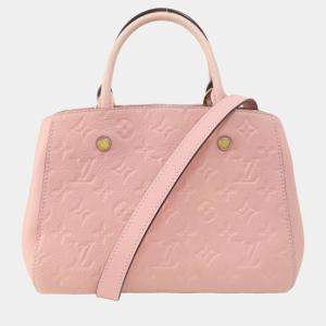 Louis Vuitton Rose Poudre Monogram Empreinte Leather Montaigne BB Tote Bag