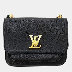 Louis Vuitton Black Leather Lock Me Chain PM Handbag