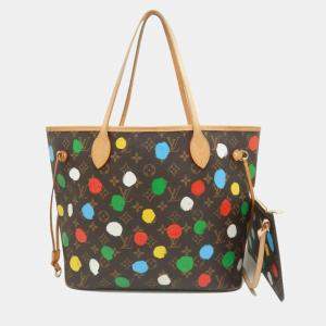 Louis Vuitton Brown Monogram Canvas Yayoi Kusama Painted Dots Neverfull MM Tote Bag