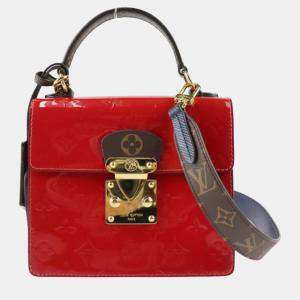 Louis Vuitton Red Monogram Canvas and Epi Leather Satchel Bag