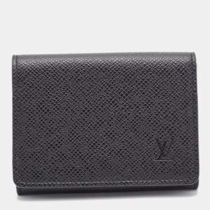 Louis Vuitton Black Taiga Leather Business Card Holder