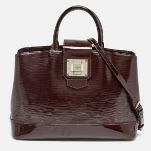 Pre Owned Louis Vuitton Plum Electric Epi Leather Mirabeau GM Bag